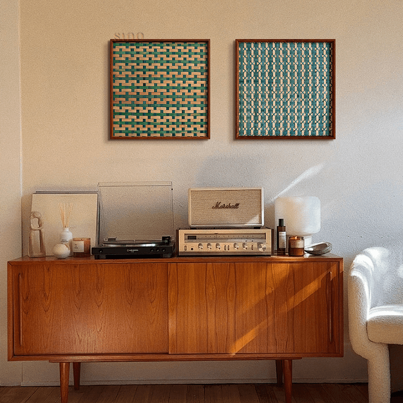 Intangible Heritage Bamboo Weaving Decorative Wall Art for Living Room - SinoCultural -- JN1103-A1