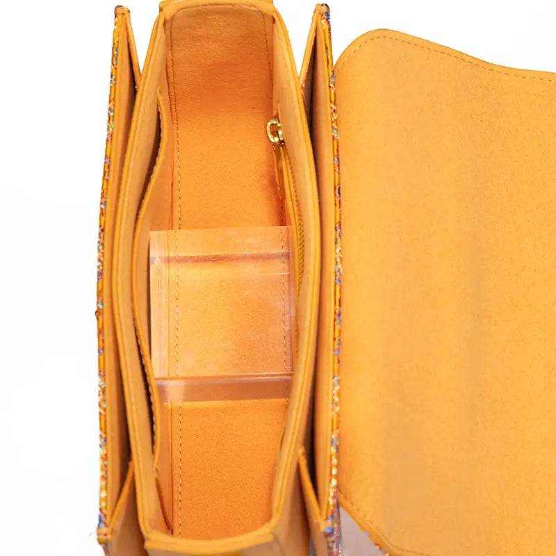 Song Brocade Leather Luxurious Clutch Handbag - SinoCultural