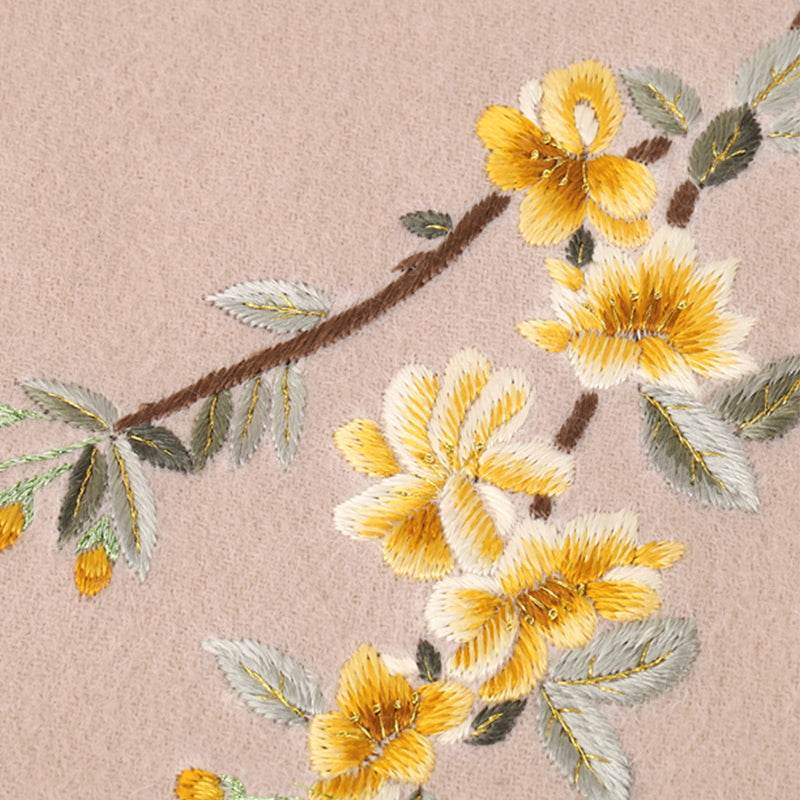 Handmade Embroidery Wool Cashmere Scarf Winter Wrap Shawl 200x38cm - SinoCultural -- HYFSJ054-1