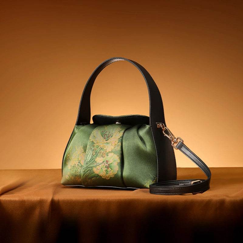 Xiangyunsha Silk Retro Crossbody Handbag - SinoCultural -- P170205A02