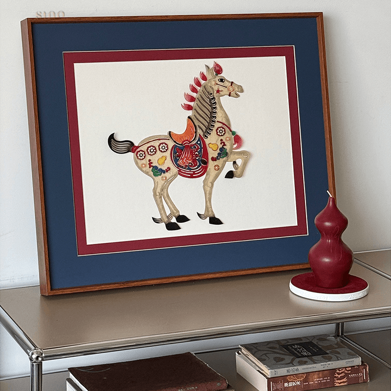 Intangible Heritage Shadow Puppetry Horse Decoration for Living Room - SinoCultural -- JN1102 -