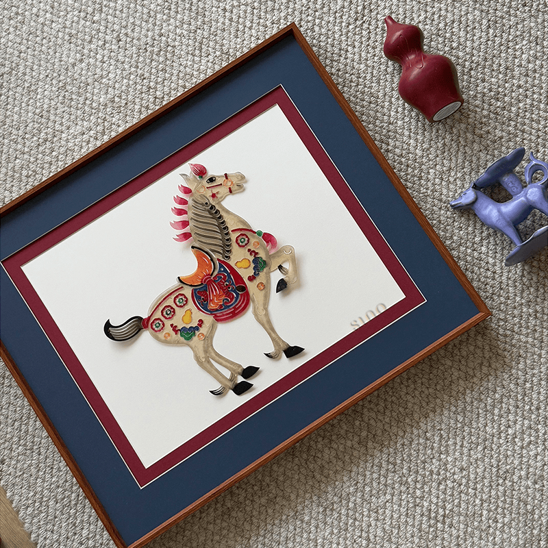 Intangible Heritage Shadow Puppetry Horse Decoration for Living Room - SinoCultural -- JN1102 -
