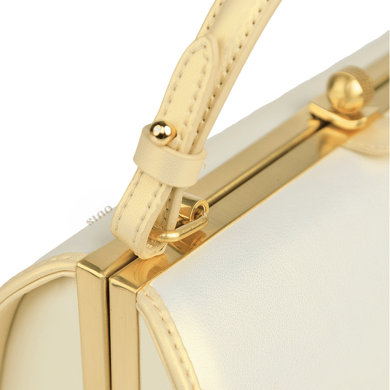 Embroidery Leather White Shoulder Bag Lotus Elegant Handbag - SinoCultural -- P120312 -
