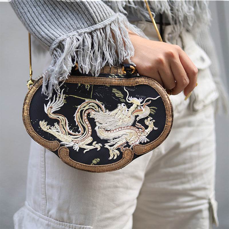 Ruyi Loong Embroidered Tote Bag – Ultra-Light 205g,Recycled Fabric & Hualuo Silk - SinoCultural -- GD1210
