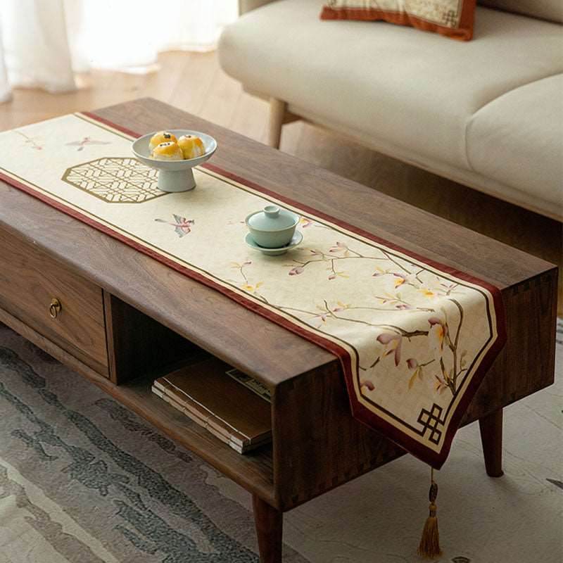 Chinoiserie Original Spring Flowers Table Runner - SinoCultural -- TR008C220 -