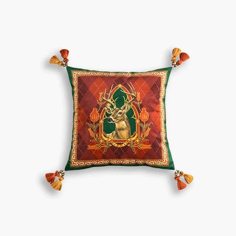 Christmas Limited Series Red Festive Reindeer Design Sofa Pillow - SinoCultural -- HS-SDBZ01