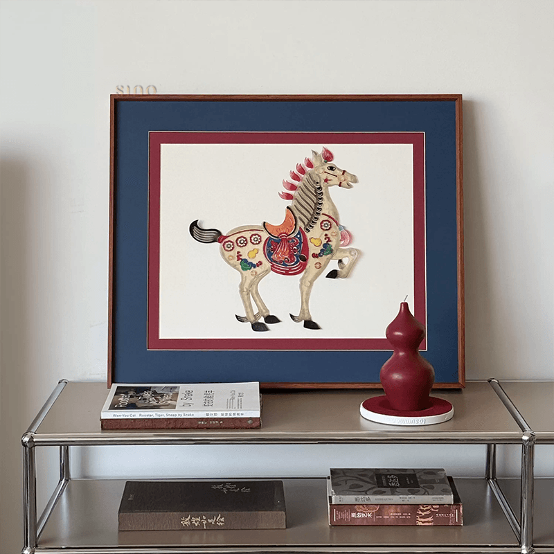 Intangible Heritage Shadow Puppetry Horse Decoration for Living Room - SinoCultural -- JN1102 -