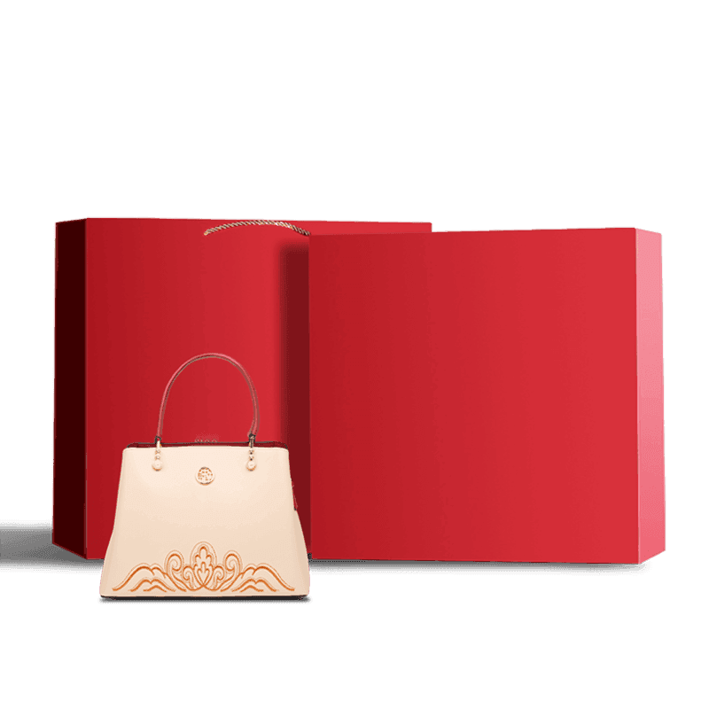 Embroidery Genuine Leather Elegant Crossbody Bag - SinoCultural -- SC1753-A4