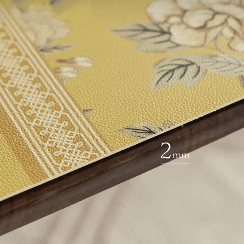 2-Piece Chinoiserie Country-style Leather Washable Placemats - SinoCultural -- TM029A30 -
