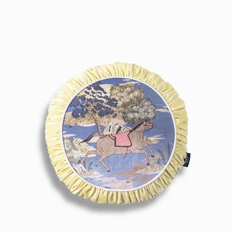 Chinoiserie Luxurious Royal Garden Round Throw Pillow - SinoCultural -- SJZBZ067A01