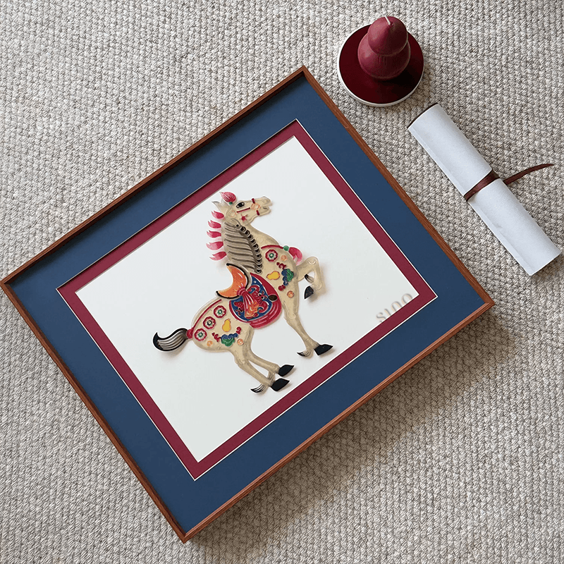 Intangible Heritage Shadow Puppetry Horse Decoration for Living Room - SinoCultural -- JN1102 -