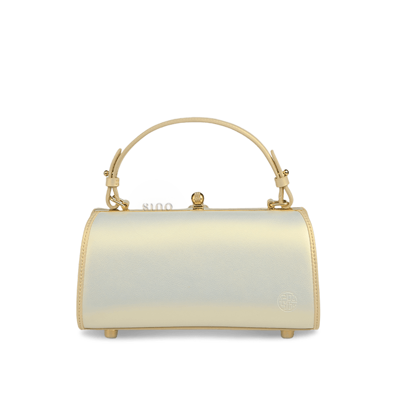 Embroidery Leather White Shoulder Bag Lotus Elegant Handbag - SinoCultural -- P120312 -