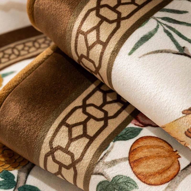 Chinoiserie Autumn Living Room Couch Cushion Pouf - SinoCultural -- B48J0019-C -