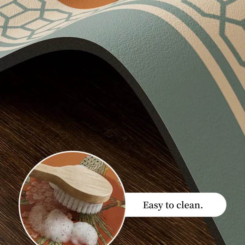Chinoiserie Retro Spring Floral Kitchen Drain Mat - SinoCultural -- TM011A3040 -