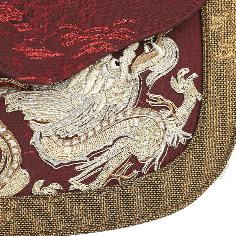 Ultra-Light Saddle Loong Embroidery Bag Recycled Fabric with Hualuo Silk 216g - SinoCultural -- GD1201