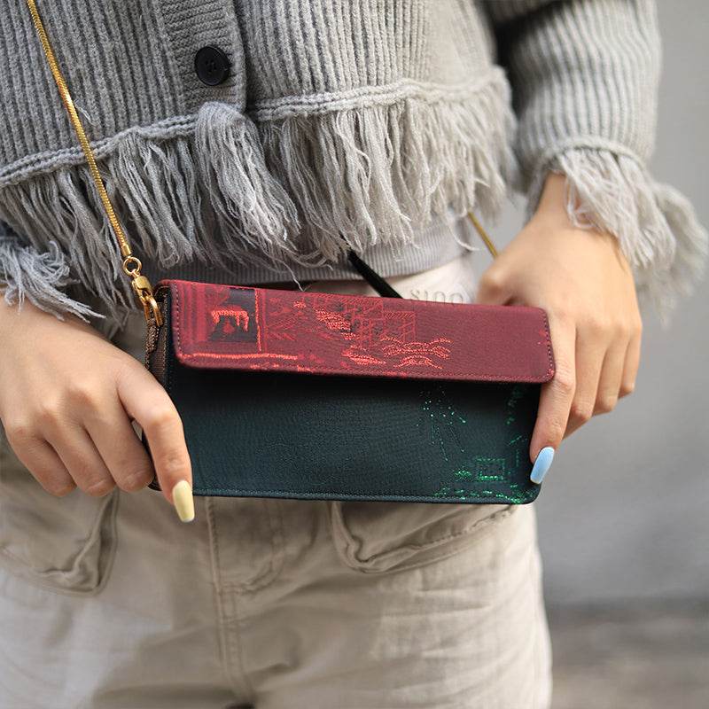 Ultra-Light Envelope Clutch Handbag Song Brocade in Recycled Fabric 133g - SinoCultural -- GD1209