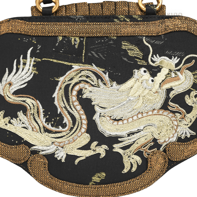 Ruyi Loong Embroidered Tote Bag – Ultra-Light 205g,Recycled Fabric & Hualuo Silk - SinoCultural -- GD1210