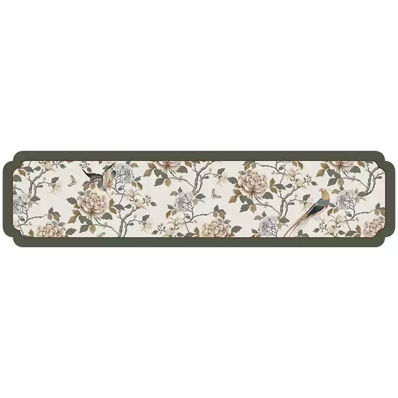 Chinoiserie Tea Table Runner Vintage Leather Absorbent Tea Mat - SinoCultural -- TM050A15