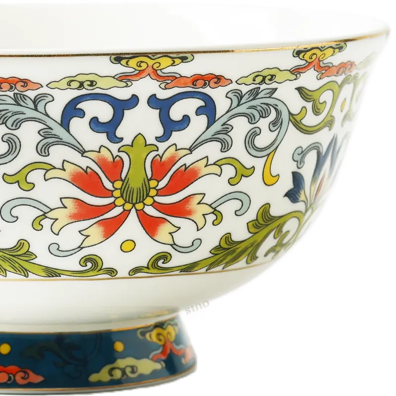 Close-up: Right side enamel artwork texture.