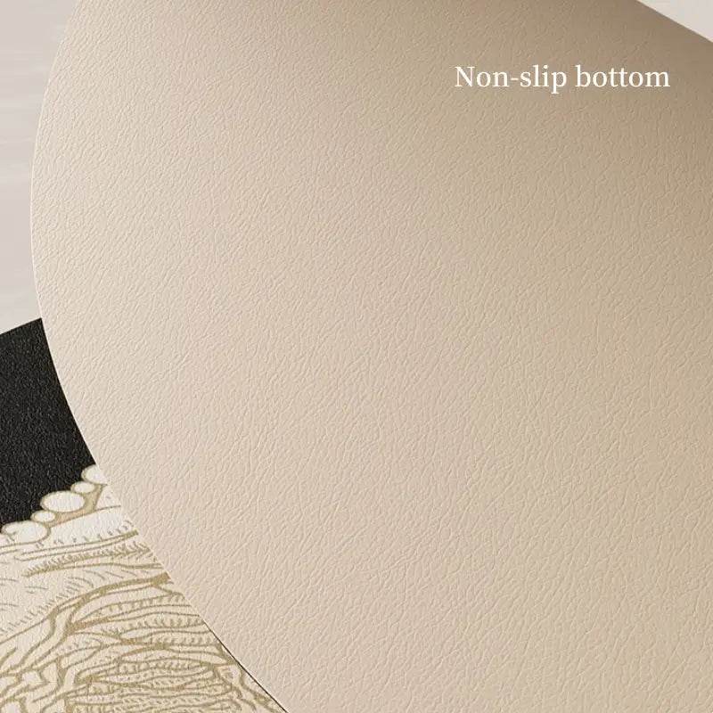 Chinoiserie Royal Red Festive Leather Tea Table Mat - SinoCultural -- TM039A15 -