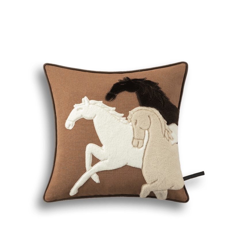 Chinoiserie Equestrian Decorative Throw Pillow for Living Room - SinoCultural -- SJZBZ078A01