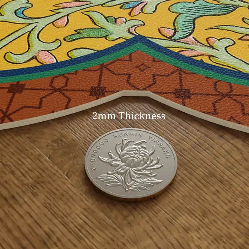2-Piece Chinoiserie Retro Washable Custom Coffee Coasters Table Mat - SinoCultural -- TM046A40