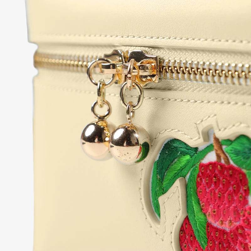 Handcrafted Embroidered Lychee Makeup Bag - SinoCultural -- BXW06WCS189A04