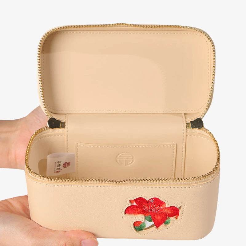 Handcrafted Embroidered Kapok Makeup Bag - SinoCultural -- BXW06WCS201A02