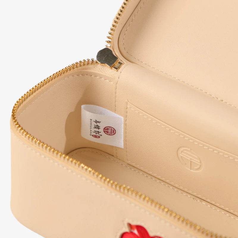 Handcrafted Embroidered Kapok Makeup Bag - SinoCultural -- BXW06WCS201A02