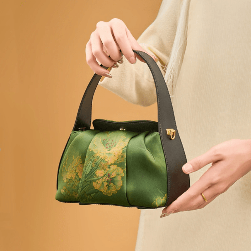 Xiangyunsha Silk Retro Crossbody Handbag - SinoCultural -- P170205A02