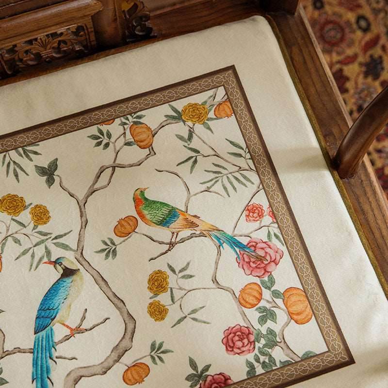 Chinoiserie Orange Persimmon Luxurious Wooden Chair Cushion - SinoCultural -- SC009A38 -