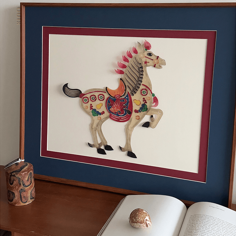 Intangible Heritage Shadow Puppetry Horse Decoration for Living Room - SinoCultural -- JN1102 -