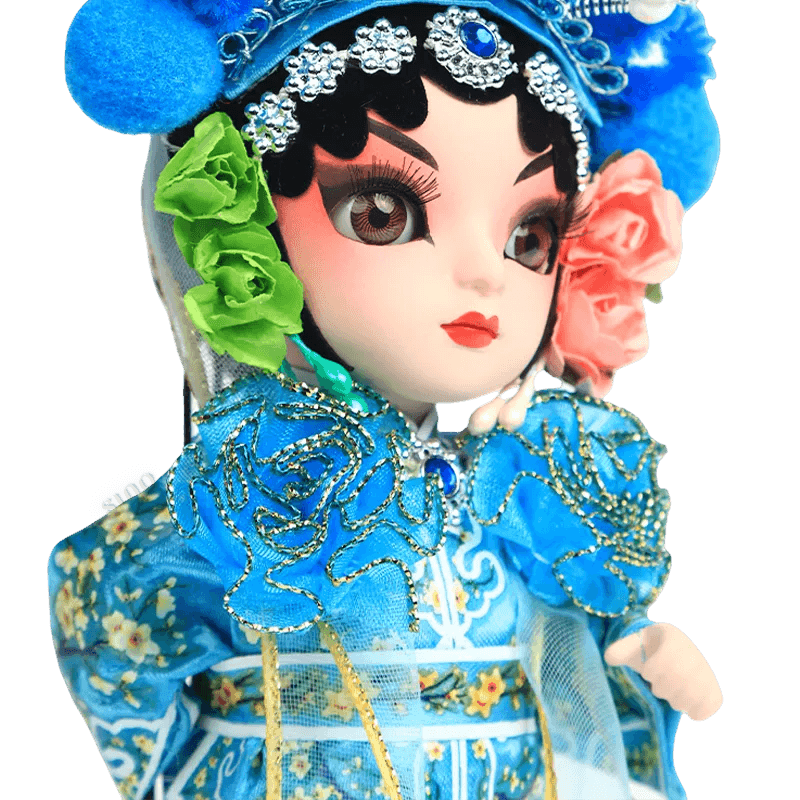 6-Inch Handmade Chinese Doll – Peking Opera Green Snake Collectible - SinoCultural -- QJ0607