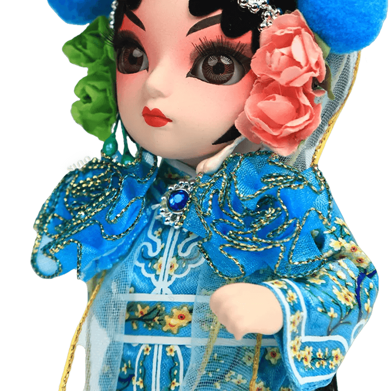 6-Inch Handmade Chinese Doll – Peking Opera Green Snake Collectible - SinoCultural -- QJ0607