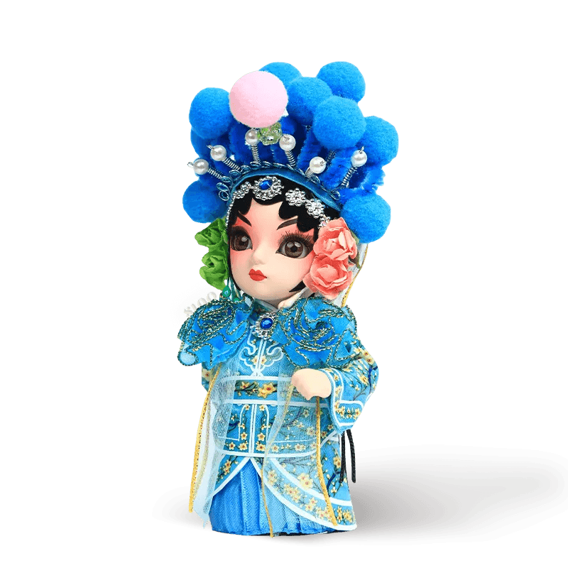 6-Inch Handmade Chinese Doll – Peking Opera Green Snake Collectible - SinoCultural -- QJ0607