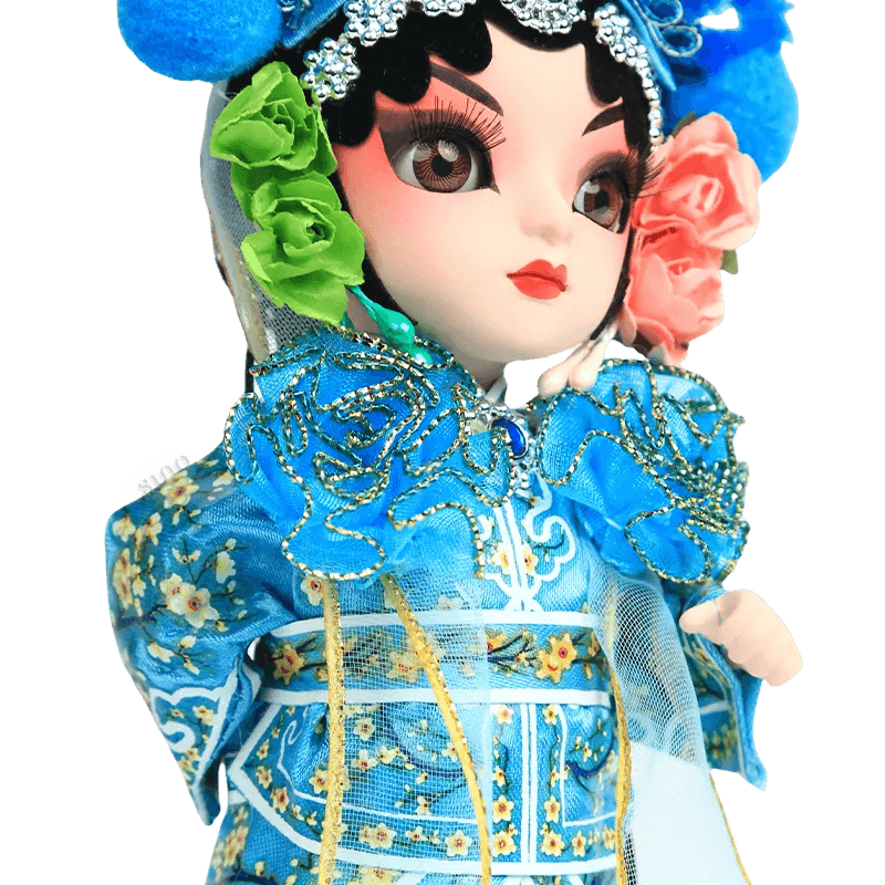 6-Inch Handmade Chinese Doll – Peking Opera Green Snake Collectible - SinoCultural -- QJ0607
