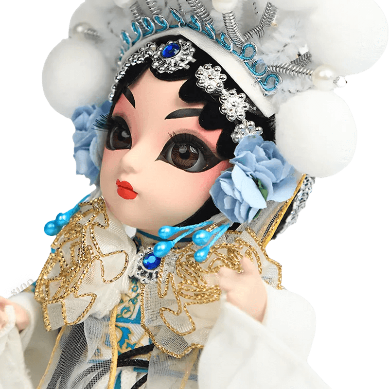 6-Inch Handmade Chinese Doll – Peking Opera Legendary White Snake Collectible - SinoCultural -- QJ0606