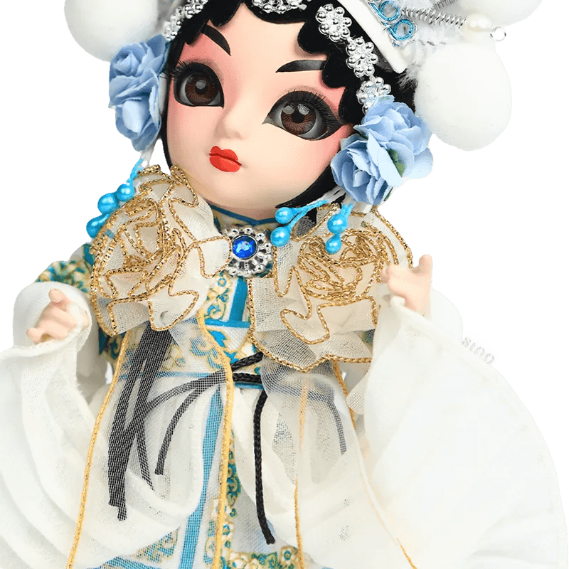 6-Inch Handmade Chinese Doll – Peking Opera Legendary White Snake Collectible - SinoCultural -- QJ0606