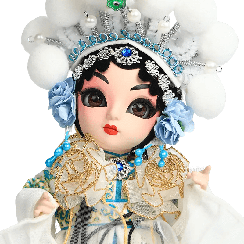 6-Inch Handmade Chinese Doll – Peking Opera Legendary White Snake Collectible - SinoCultural -- QJ0606