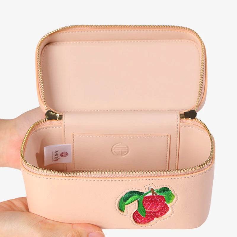 Sinocultural Handcrafted Embroidered Lychee Makeup Bag - SinoCultural -- BXW06WCS189A02 -