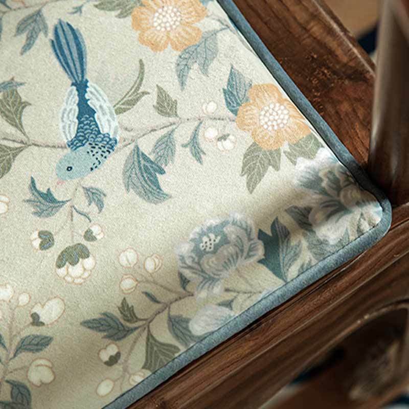 Chinoiserie Style Plush Printed Chair Cushion for Comfort - SinoCultural -- SC022A38