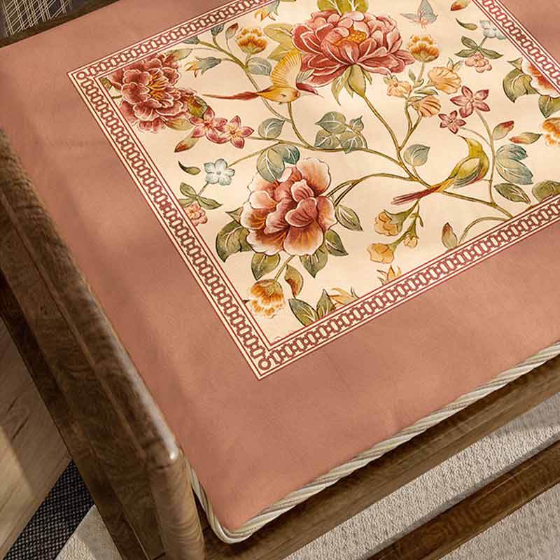 Chinoiserie Spring Powder Pink Floral Bird Dining Chair Cushion & Sofa Pillow - SinoCultural -- SC040A38