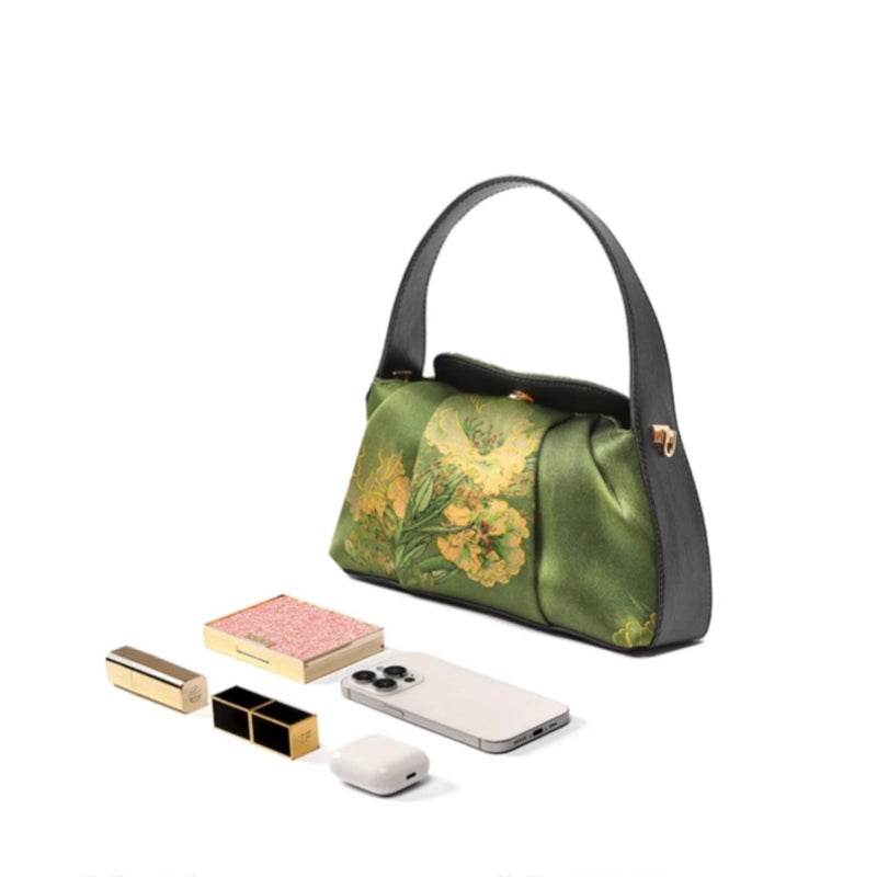 Xiangyunsha Silk Retro Crossbody Handbag - SinoCultural -- P170205A02