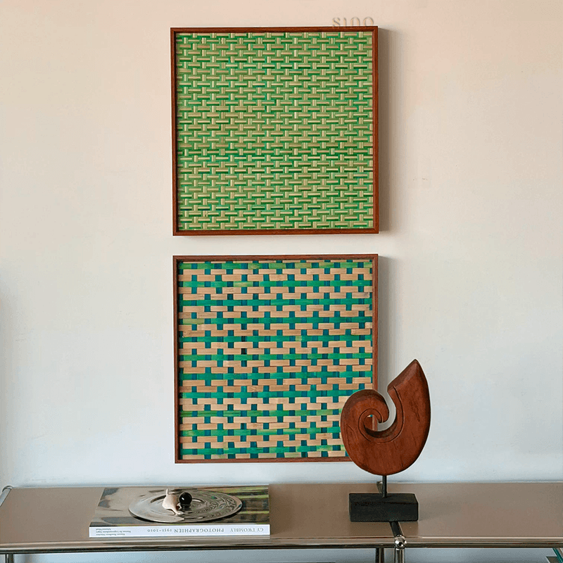 Intangible Heritage Bamboo Weaving Decorative Wall Art for Living Room - SinoCultural -- JN1103-A1