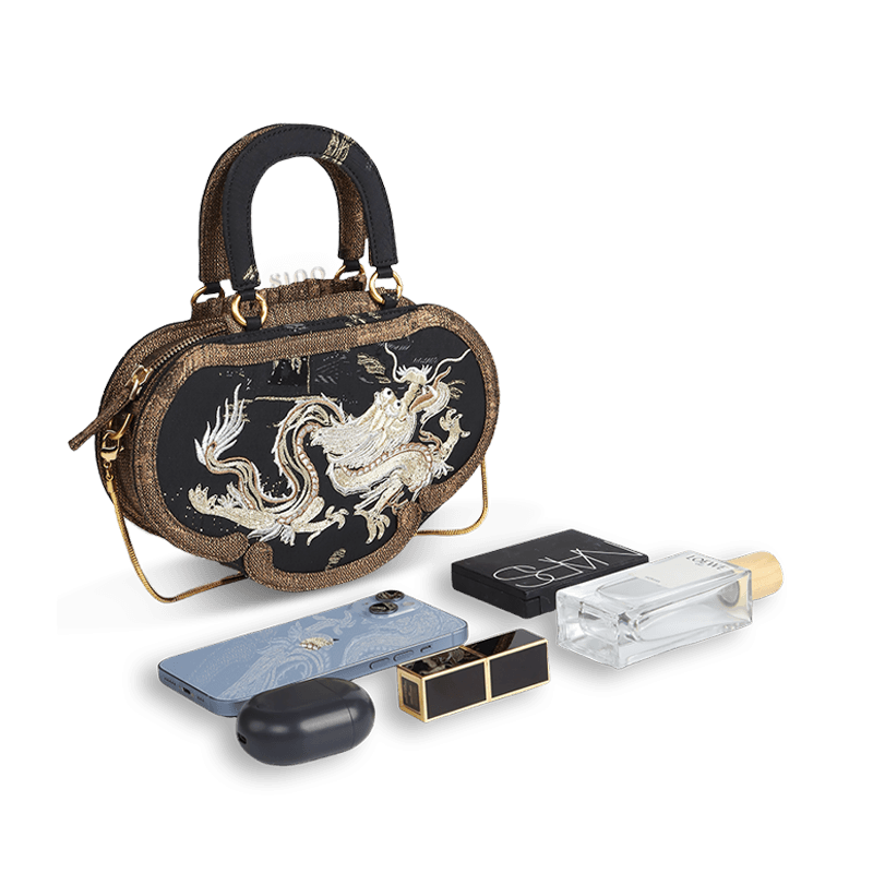 Ruyi Loong Embroidered Tote Bag – Ultra-Light 205g,Recycled Fabric & Hualuo Silk - SinoCultural -- GD1210