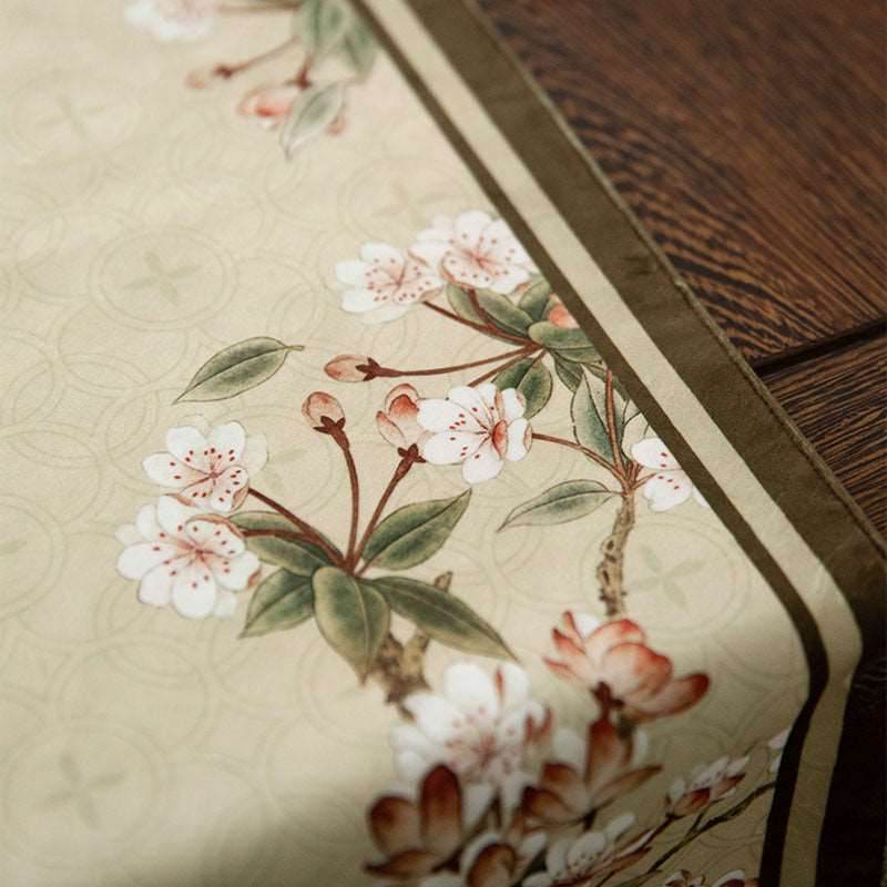 Chinoiserie Original Spring Flowers Table Runner - SinoCultural -- TR008C220 -