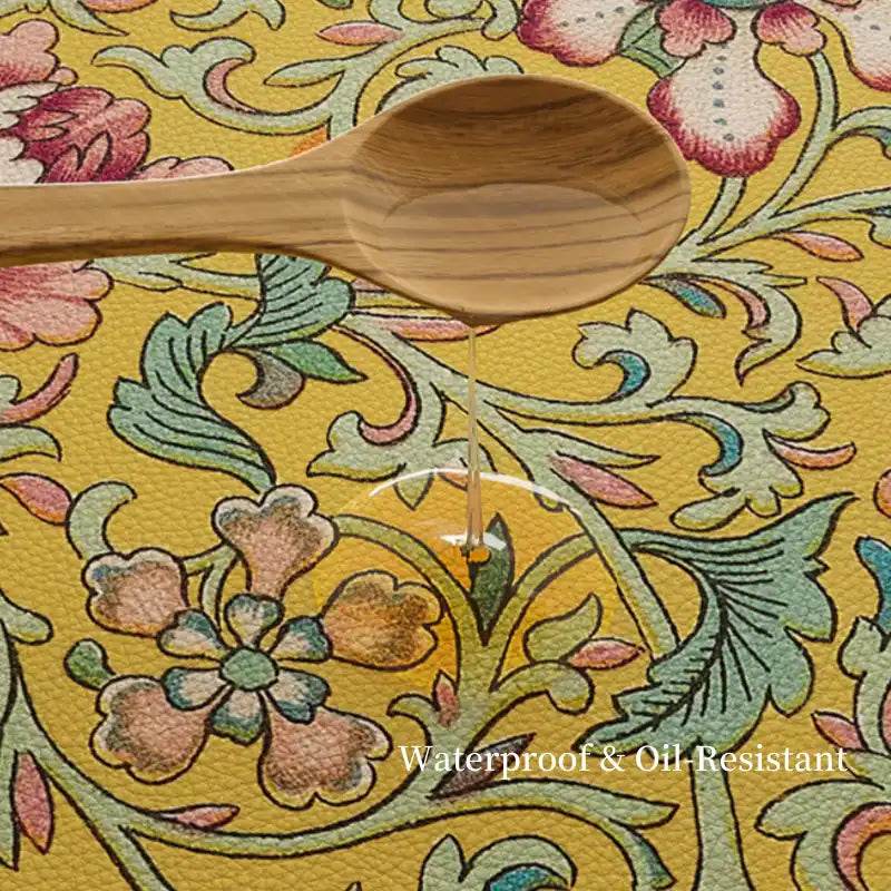 2-Piece Chinoiserie Retro Washable Custom Coffee Coasters Table Mat - SinoCultural -- TM046A40