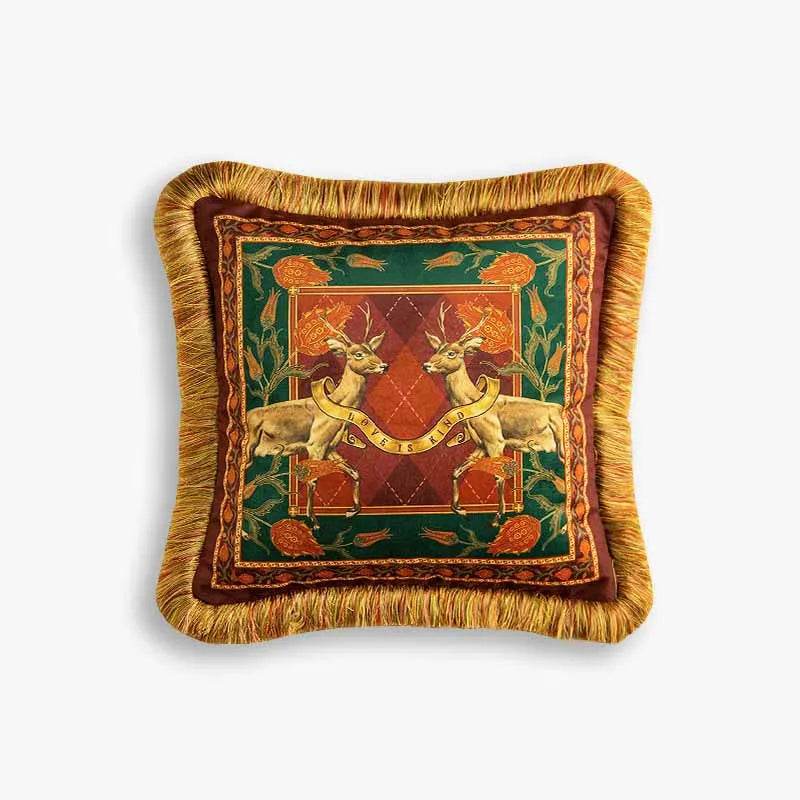 Christmas Limited Series Red Festive Reindeer Design Sofa Pillow - SinoCultural -- HS-SDBZ01