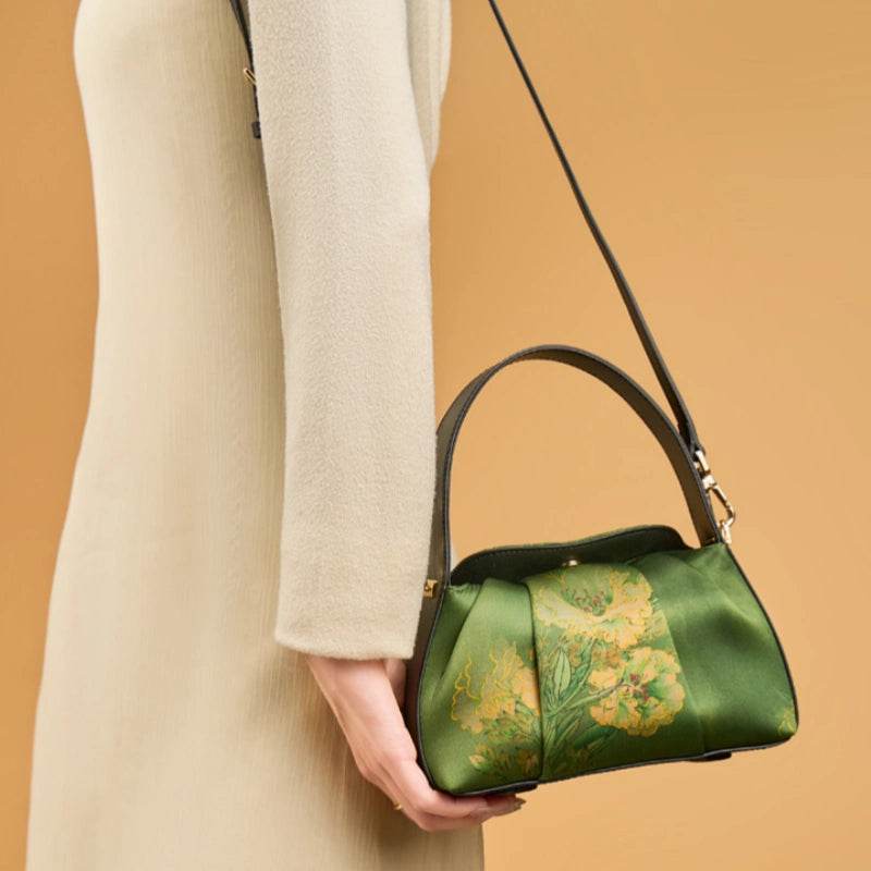 Xiangyunsha Silk Retro Crossbody Handbag - SinoCultural -- P170205A02