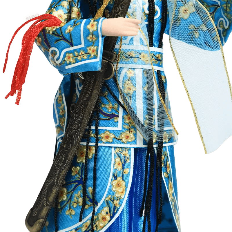 9-Inch Handmade Chinese Doll – Peking Opera Green Snake Collectible - SinoCultural -- XJP0904